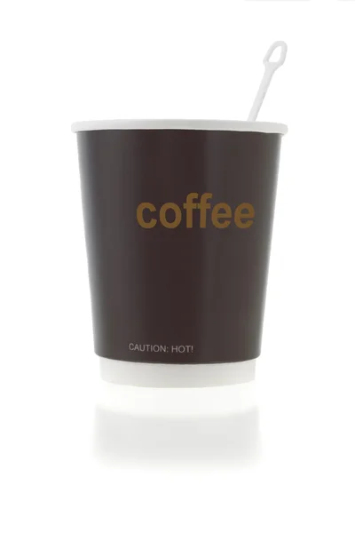咖啡杯子与搅拌器 — 图库照片