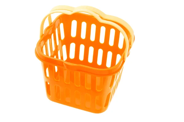Orangefarbener Kunststoffkorb — Stockfoto
