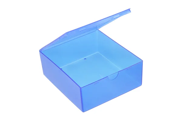 Открытая пластиковая коробка — стоковое фото