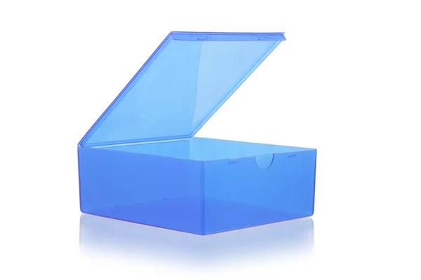 Scatola di plastica blu — Foto Stock