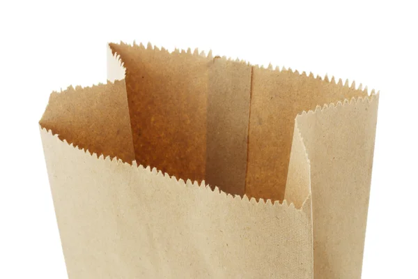 Açık üst boş kahverengi kağıt torba — Stok fotoğraf