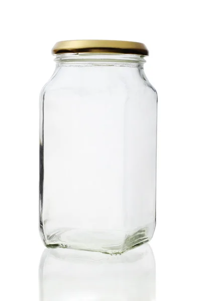 Kapaklı boş cam kavanoz — Stok fotoğraf