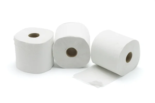 Trzy papieru toaletowego — Zdjęcie stockowe