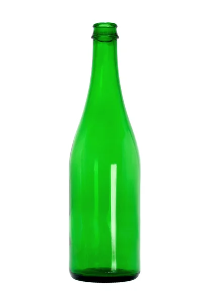 Lege groene glazen fles — Stockfoto