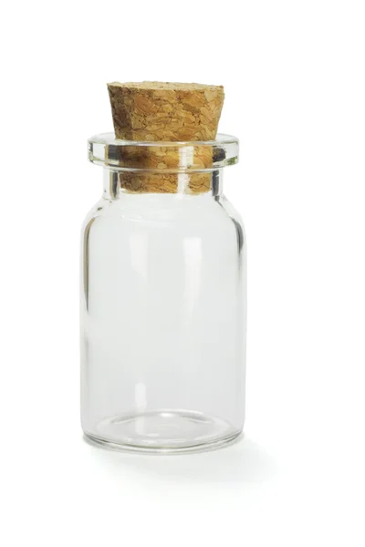 Mini leeg glas container — Stockfoto
