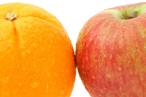 Apfel und Orange — Stockfoto