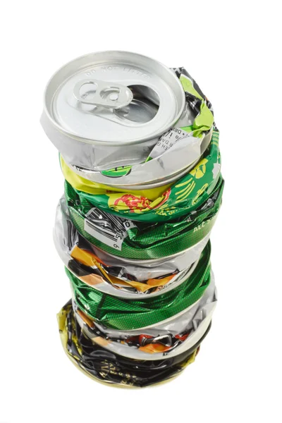 Pilha de latas esmagadas — Fotografia de Stock