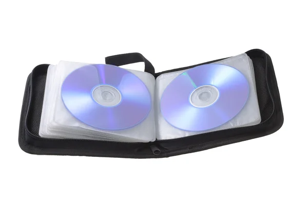 Black compact disk storage bag — Stock Photo, Image