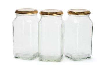 Three glass containers clipart