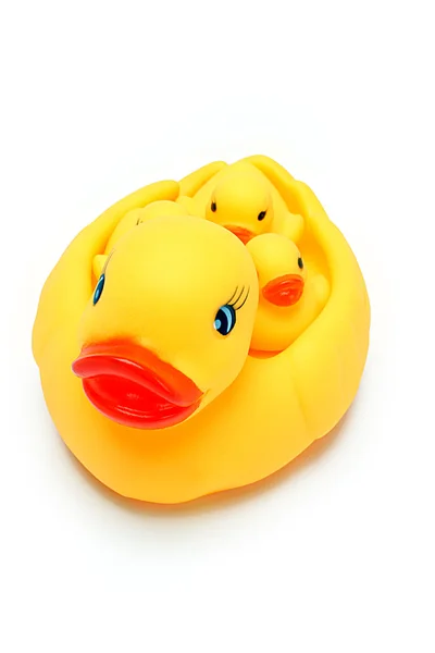 Rubber duck and ducklings — Stock Photo, Image