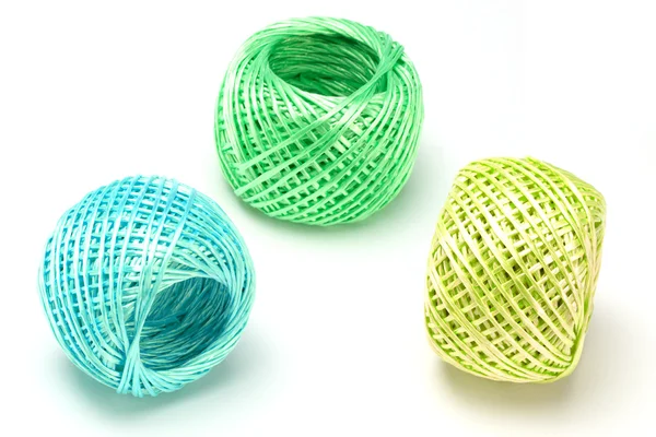 Três bolas de fio de nylon — Fotografia de Stock