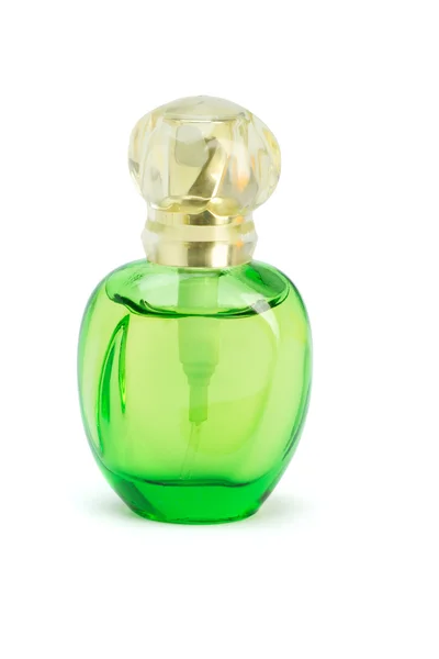 Зелена пляшка парфумів — стокове фото