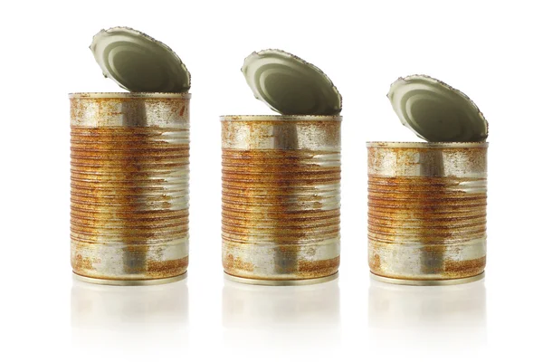 Rusty old tin cans — Stock Photo, Image