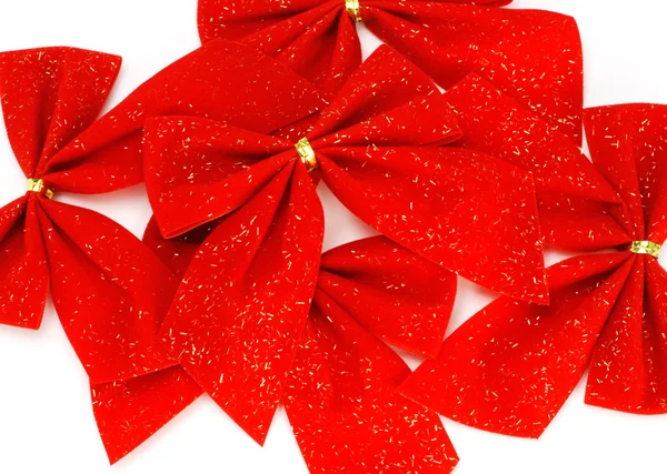 Red bow ribbons background — Stock Photo, Image