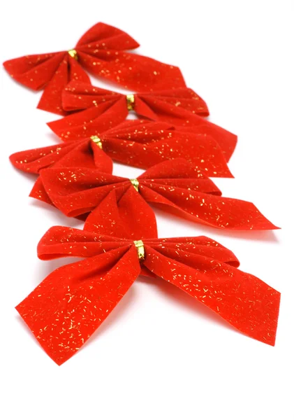 Red bows on white — Stock Photo, Image
