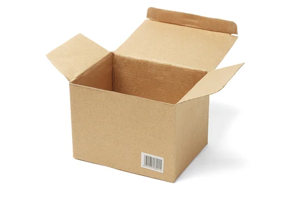 Caja de cartón marrón abierto — Foto de Stock