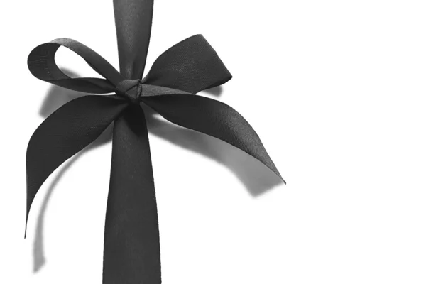 Black bow ribbon — Stock Photo, Image