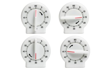 Four kitchen timers clipart