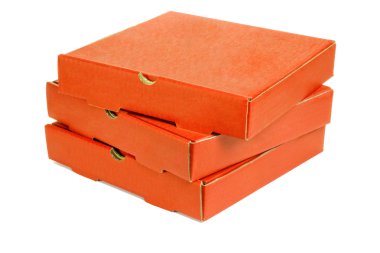 Stack of three pizza takeaway boxes clipart