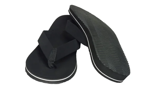 Paar van zwarte flip flops — Stockfoto