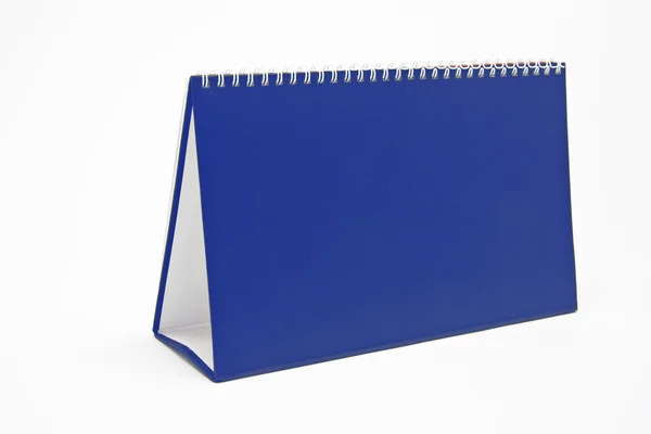 Prázdné stolní kalendář v modrém — Stock fotografie