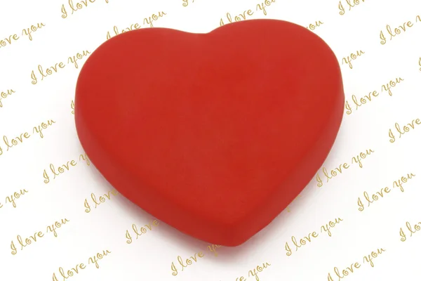 Magnes na lodówkę z kopia miejsce w kształcie serca — Zdjęcie stockowe