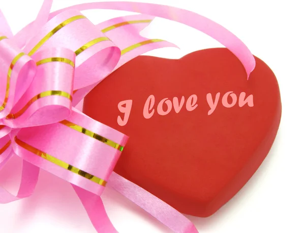"I love you "on heart shaped fridge magnet — стоковое фото