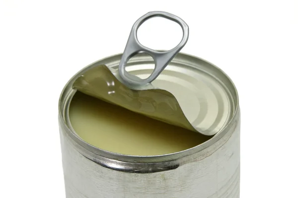 Close up of an opened can of condensed milk — Stock Photo, Image