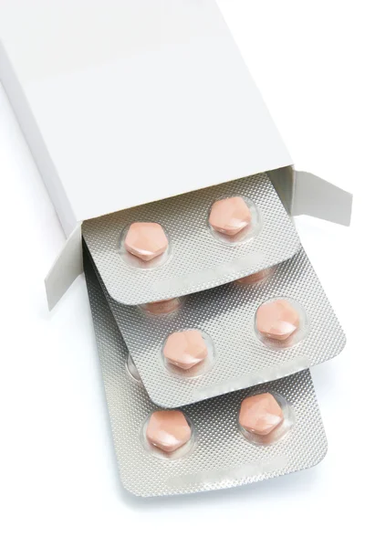 Comprimidos de medicamentos em embalagens blister — Fotografia de Stock