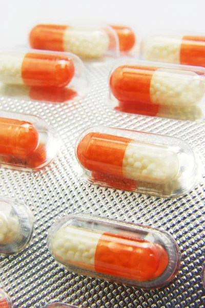 Aspirin capsules in blister pack — Stock Photo, Image