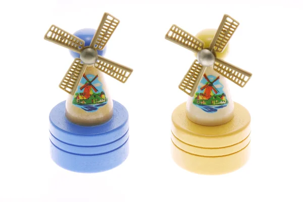 Miniature windmills on white background — Stock Photo, Image