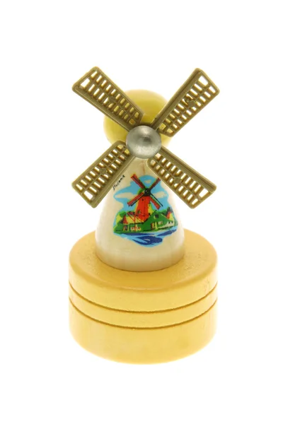 Miniatura mulino a vento in legno souvenir — Foto Stock