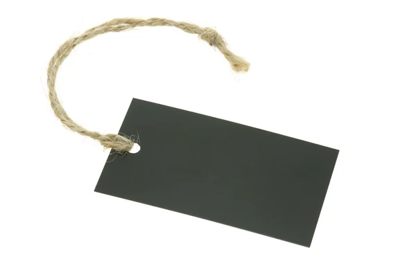 Blank paper label with raffia string — Stock Photo, Image