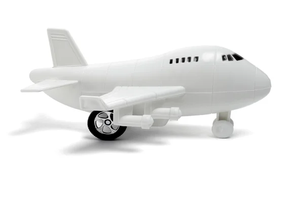 Plastic toy passenger jet plane — Stock Photo, Image
