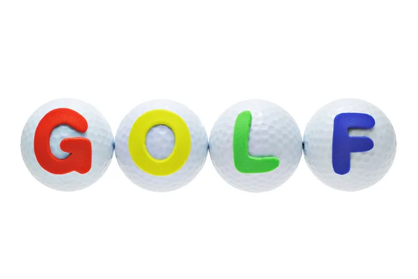 Алфавіту наклейки на м'ячі для гольфу — стокове фото