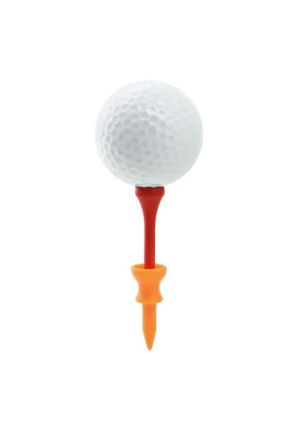 Golf ball op tees — Stockfoto