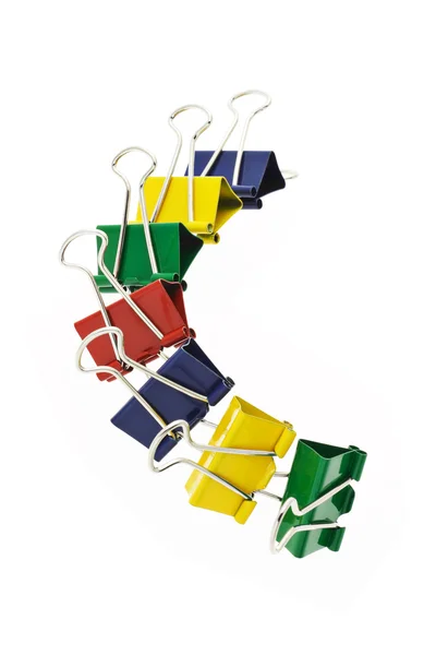 Colorful crocodile paper clips — Stok fotoğraf