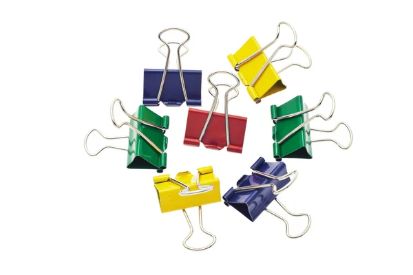Colorful crocodile paper clips — Stock Photo, Image