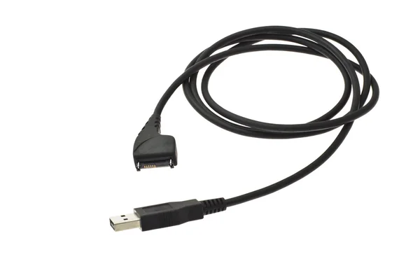 Cep telefonu için USB veri kablosu — Stok fotoğraf