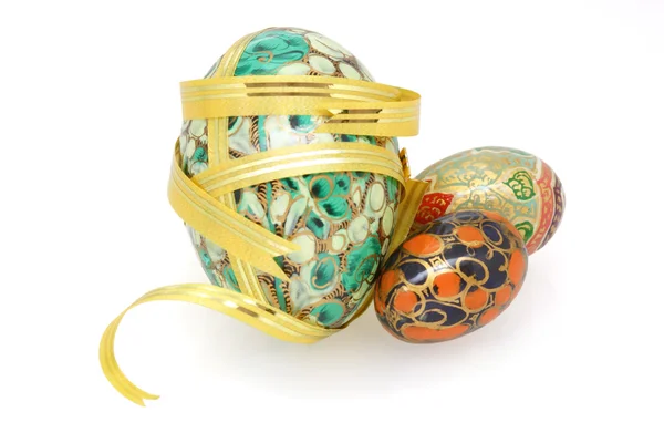 Három színes húsvéti tojás — Stock Fotó