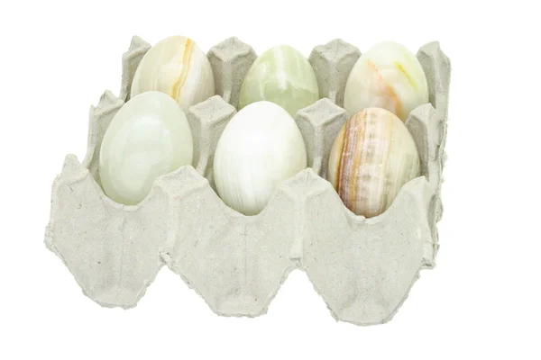 Telur berbentuk batu permata semi berharga — Stok Foto