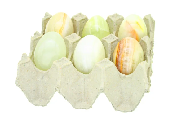 Egg shaped semiprecious gemstones — Stock Photo, Image