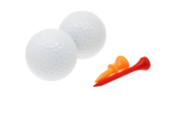 Golfbälle und Abschläge — Stockfoto
