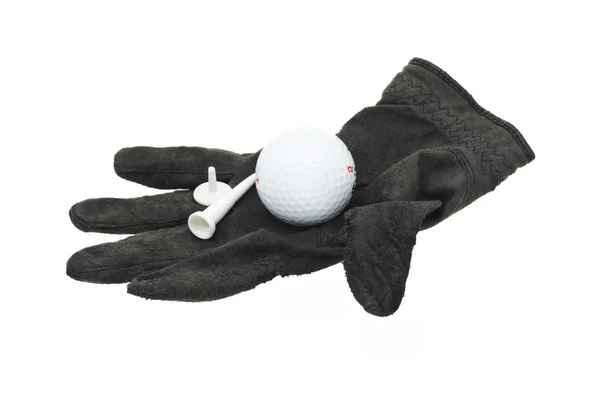 Gebrauchter und getragener schwarzer Golfhandschuh — Stockfoto