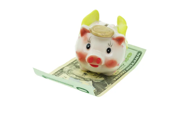 Flying piggy bank — Stock Photo, Image