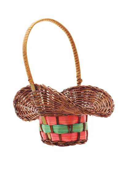 Empty rustic wicker basket — Stock Photo, Image
