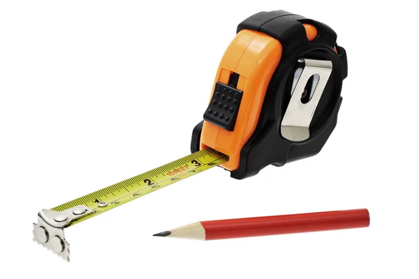 Teyp ölçme ve işaretleme kalemi — Stok fotoğraf