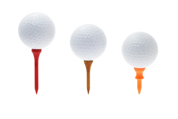 Golfbälle auf Abschlägen — Stockfoto
