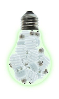 Energy saving light bulbs consume less power clipart