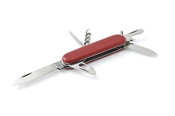 Красный швейцарский нож — стоковое фото
